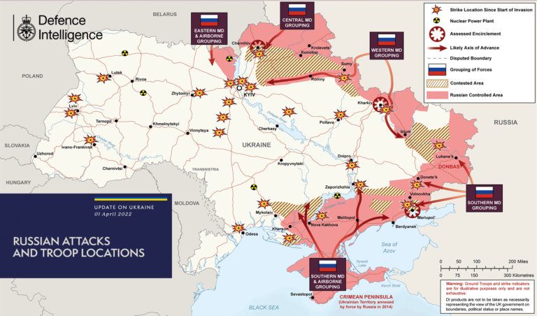 Актуальна карта бойових дій в Україні та небезпечні напрямки на 2 квітня