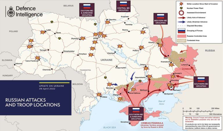 Актуальна карта бойових дій в Україні та небезпечні напрямки на 10 квітня