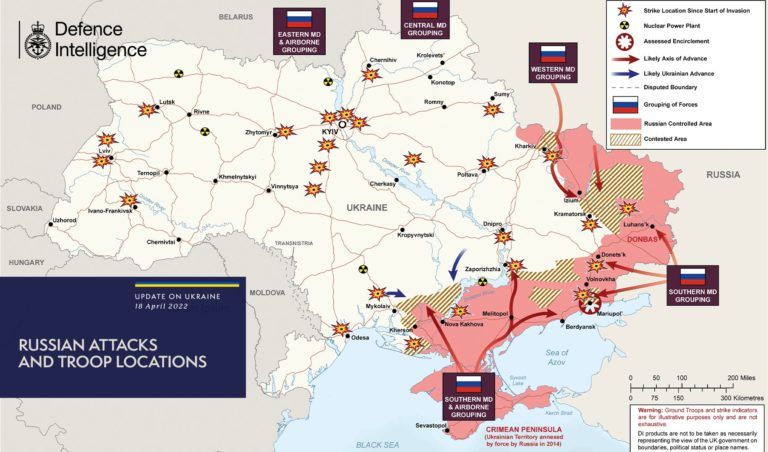 Актуальна карта бойових дій в Україні та небезпечні напрямки на 19 квітня