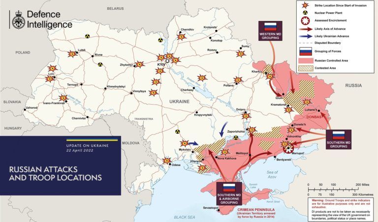 Актуальна карта бойових дій в Україні та небезпечні напрямки на 23 квітня