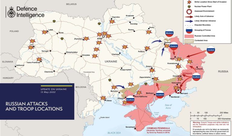 Актуальна карта бойових дій в Україні та небезпечні напрямки на 14 травня