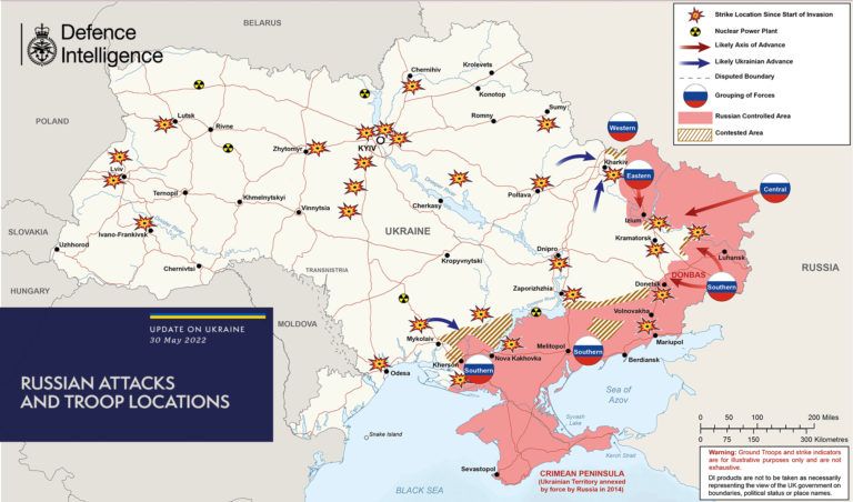 Актуальна карта бойових дій в Україні та небезпечні напрямки на 31 травня