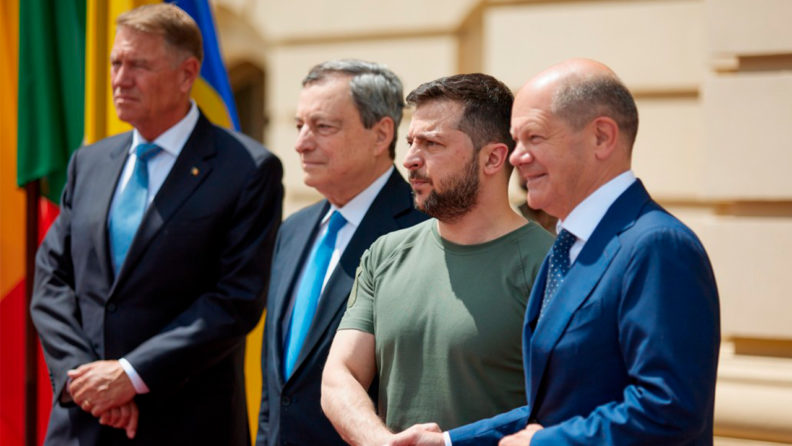 Зустріч Зеленського з лідерами Франції, Німеччини, Італії та Румунії 16.06.2022