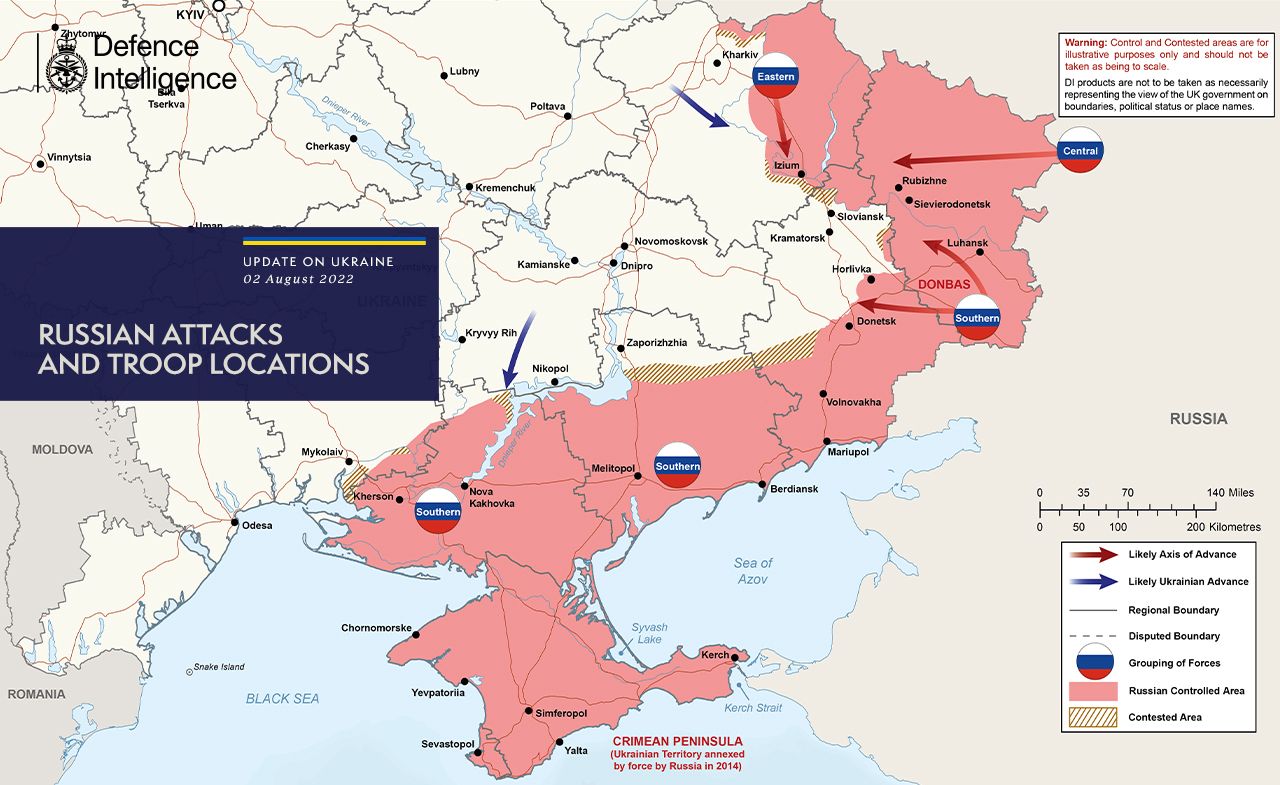 Карта бойових дій в Україні та небезпечні напрямки станом на - 3 серпня