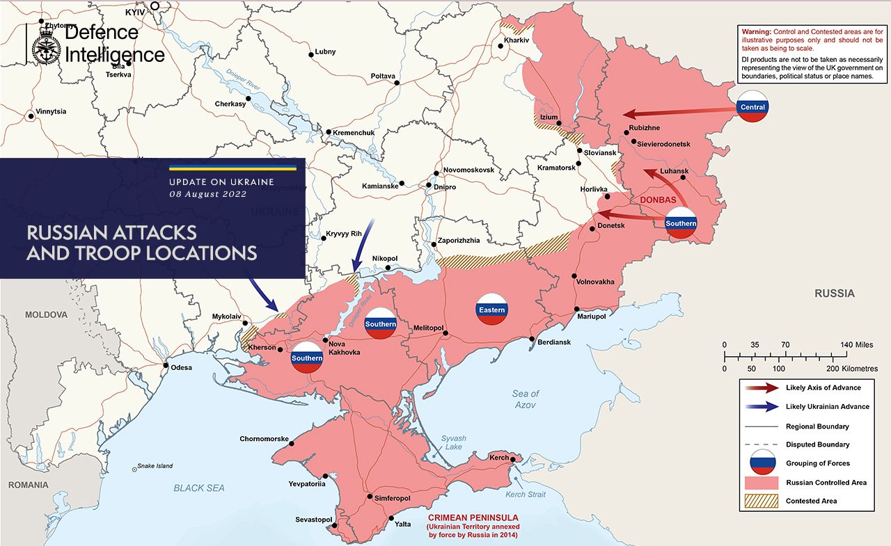 Карта бойових дій в Україні та небезпечні напрямки станом на - 9 серпня