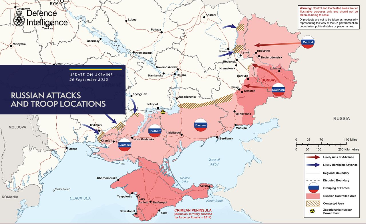 Карта бойових дій в Україні 30.09.2022 онлайн