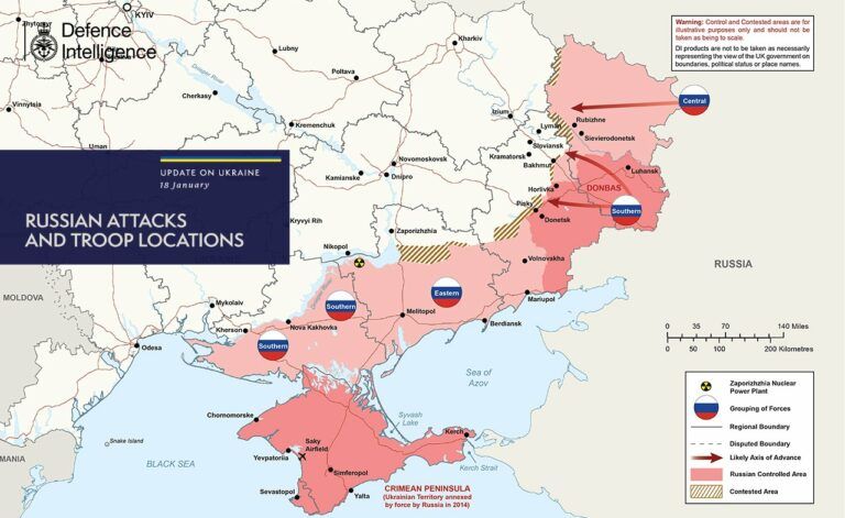 Карта бойових дій в Україні 19 січня 2023 року