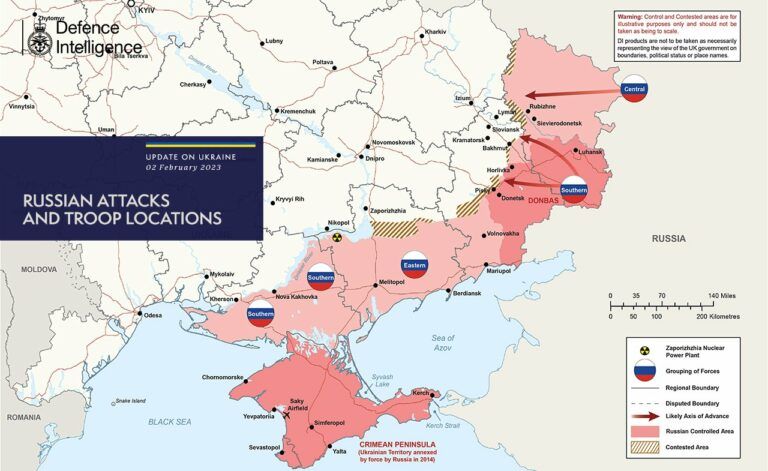 Карта бойових дій в Україні 03.02.2023