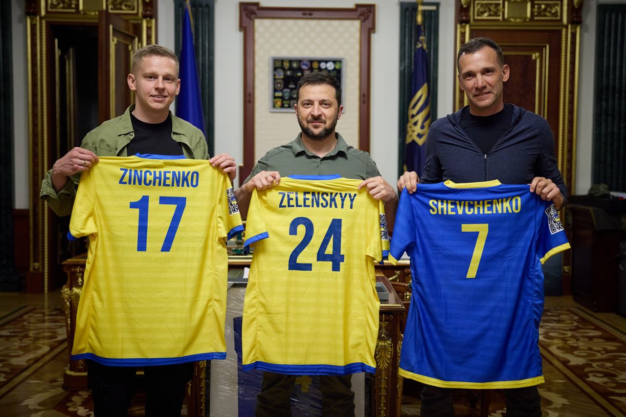 Олександр Зінченко, Володимир Зеленський та Андрій Шевченко
