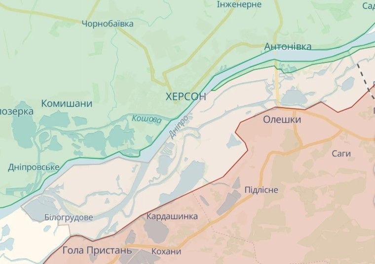 Українські військові на лівому березі Дніпра