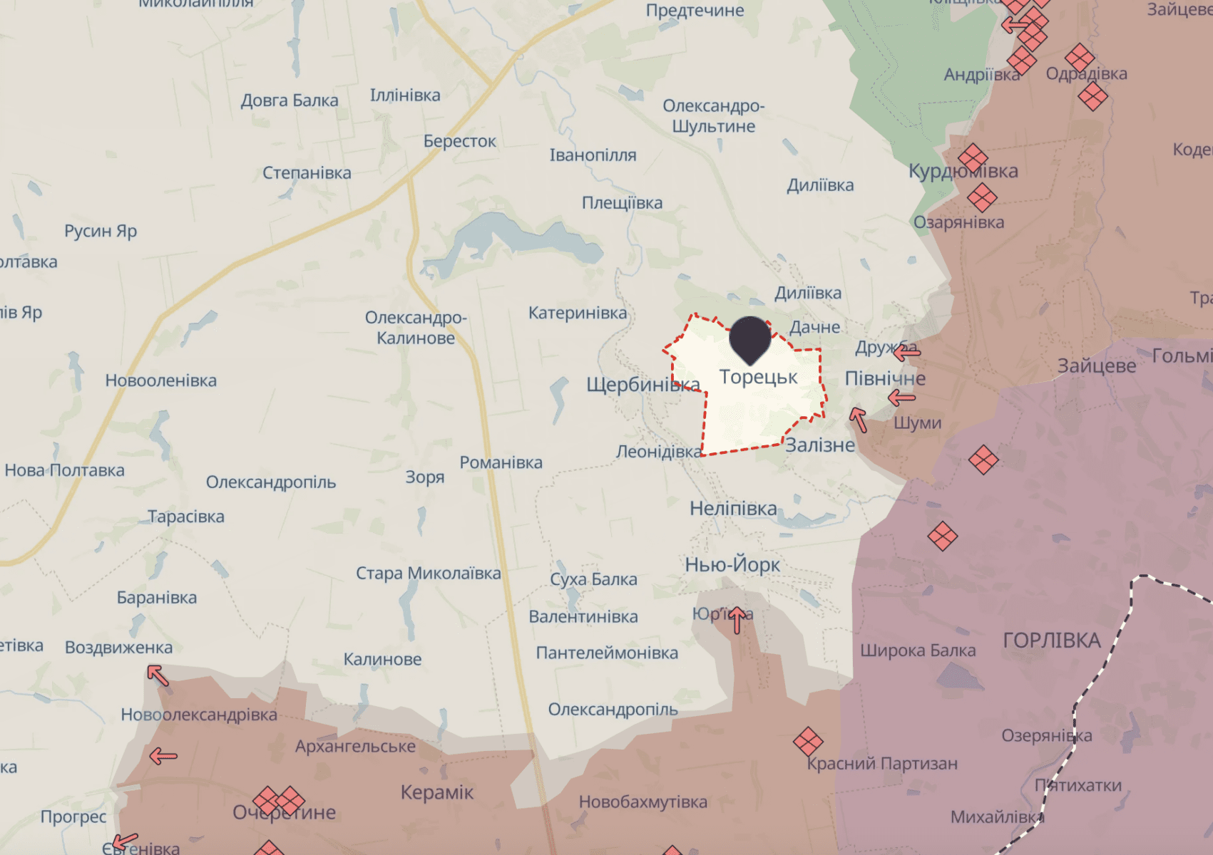 Торецьк карта