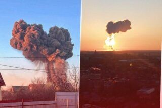 Фото до: Атака дронів на аеродром Енгельс: вибухи і дим над Саратовом