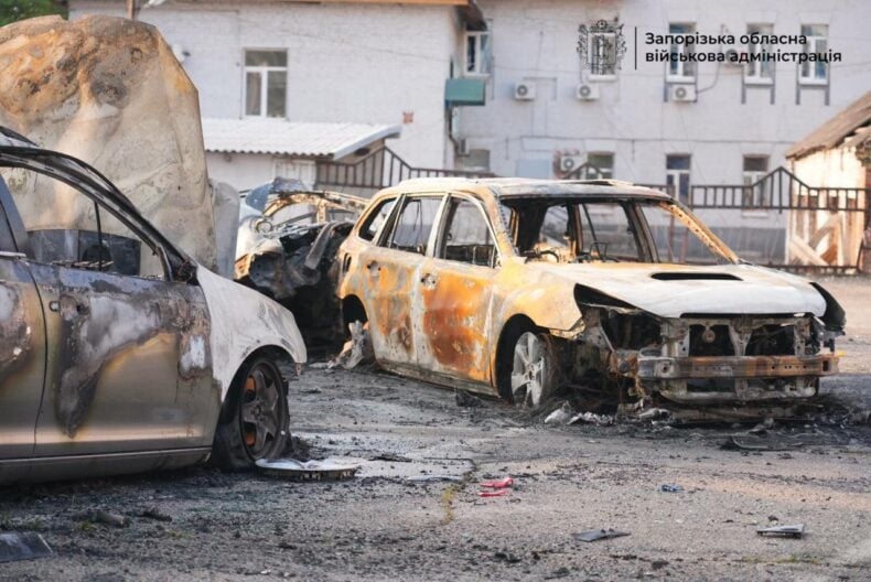 Нічна атака дронами на Запоріжжя: поранено двох поліцейських