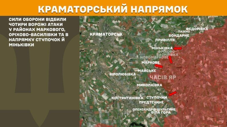 Карта бойових дій 8 вересня 2025: ЗСУ атакують на відрізку Дружківка — Костянтинівка