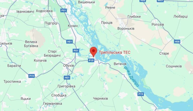 Фото 1 до: Трипільська ТЕС на карті