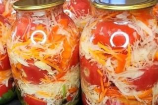 помідори з капустою на зиму
